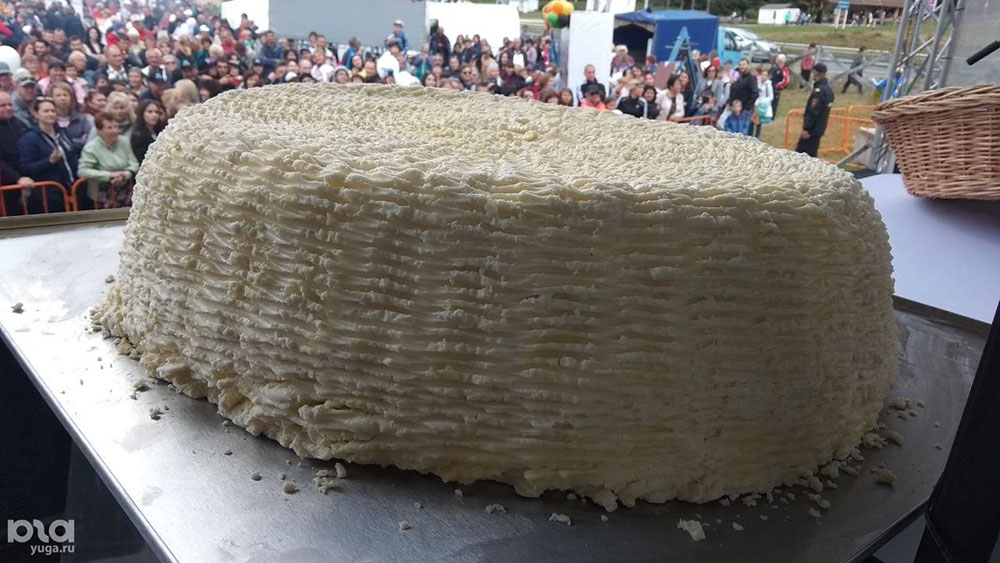 На десятом региональном фестивале адыгейского сыра 21 сентября зафиксировали рекорд по изготовлению самого большого круга адыгейского сыра